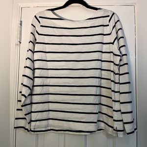 Navy striped boatneck long-sleeve tee